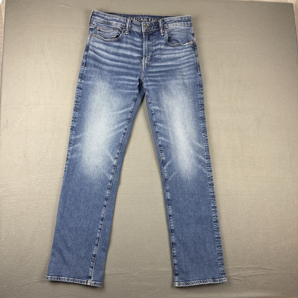 American Eagle Men's 32x32* Airflex Distressed Original Bootcut Whiskered